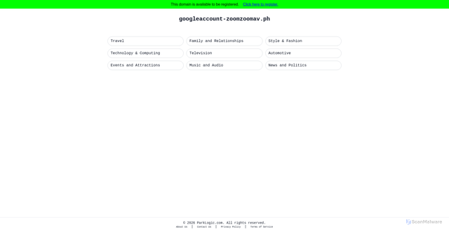 Security scan screenshot of googleaccount-zoomzoomav.ph