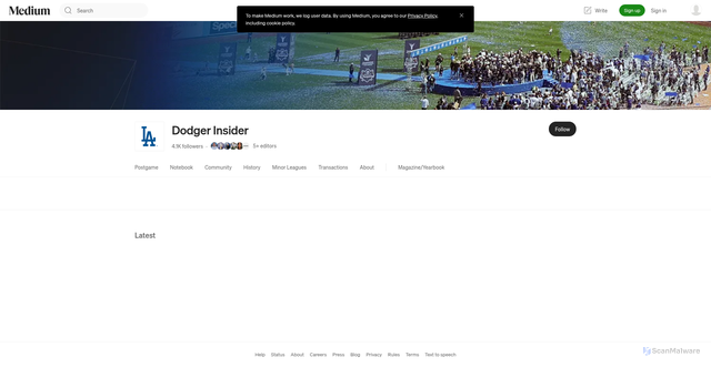 Security scan screenshot of https://dodgers.mlblogs.com/