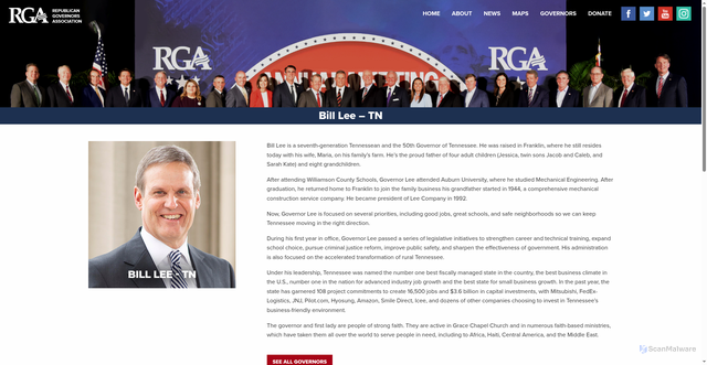 Security scan screenshot of https://www.rga.org/governors/bill-lee-tn/