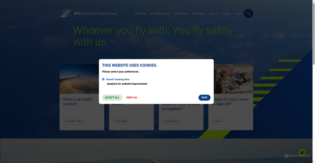 Security scan screenshot of https://www.dfs.de/homepage/en/