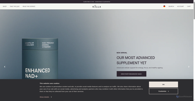 Security scan screenshot of https://kalla.com/
