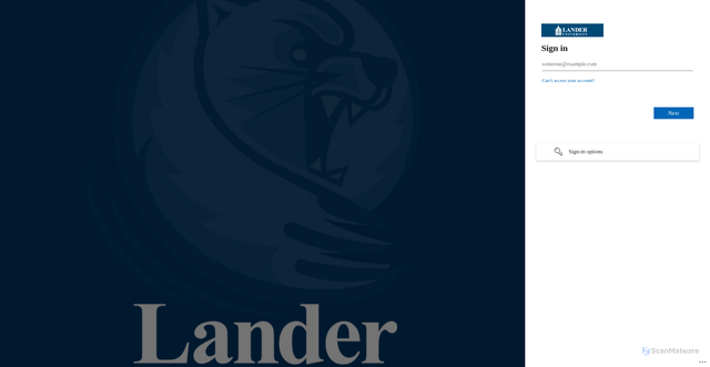Security scan screenshot of https://landeruniversity-my.sharepoint.com