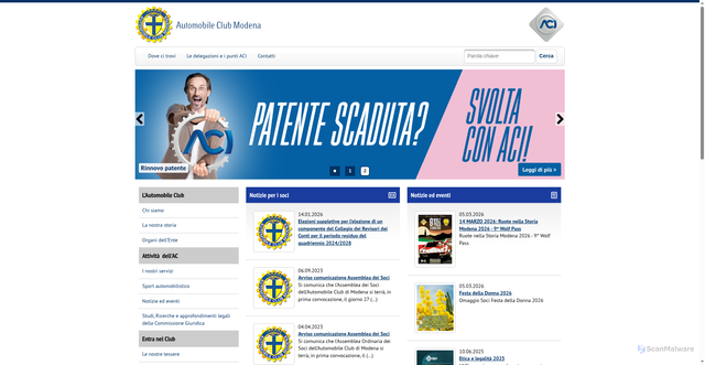 Security scan screenshot of https://modena.aci.it/