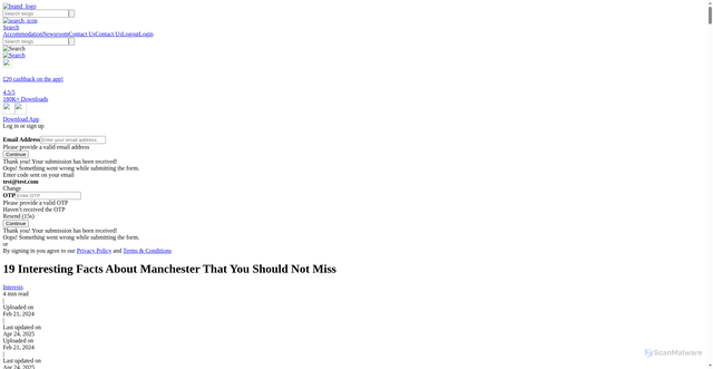 Security scan screenshot of https://amberstudent.com/blog/post/interesting-facts-about-manchester-that-you-should-not-miss