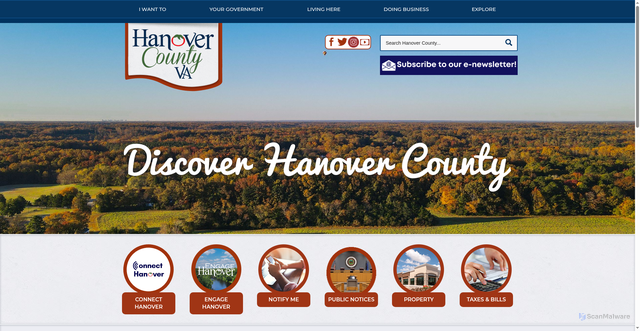 Security scan screenshot of https://www.hanovercounty.gov/