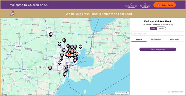 Security scan screenshot of https://chickenshack.touchpoint.io/