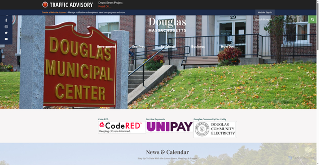 Security scan screenshot of https://douglas-ma.gov/