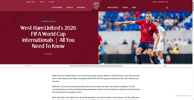 Security scan screenshot of https://www.whufc.com/en/news/west-ham-uniteds-2026-fifa-world-cup-internationals-or-all-you-need-to-know