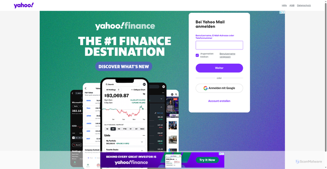 Security scan screenshot of https://in.mail.yahoo.com