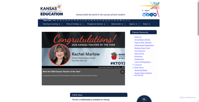 Security scan screenshot of https://www.ksde.gov/