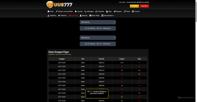 Security scan screenshot of https://xn--p6caiamvb1f4b4dbbgn6a0b9cs8ggz0cmfq3e5a7cyjvj.net/desktop/data/dragontiger?m=5