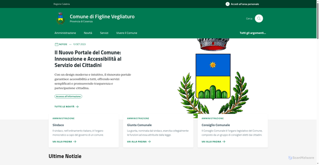 Security scan screenshot of https://comune.figlinevegliaturo.cs.it/