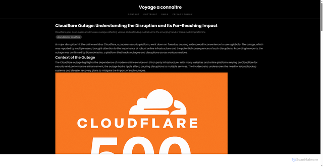 Security scan screenshot of https://rmznptcom.pages.dev/downdetector-cloudflare.html