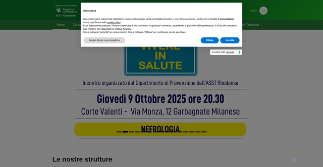 Security scan screenshot of https://www.asst-rhodense.it/
