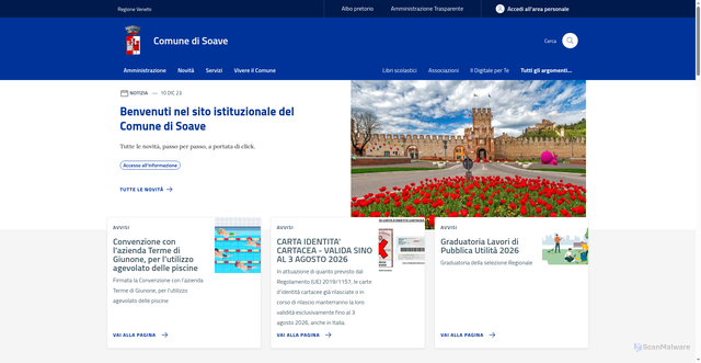 Security scan screenshot of https://www.comunesoave.it