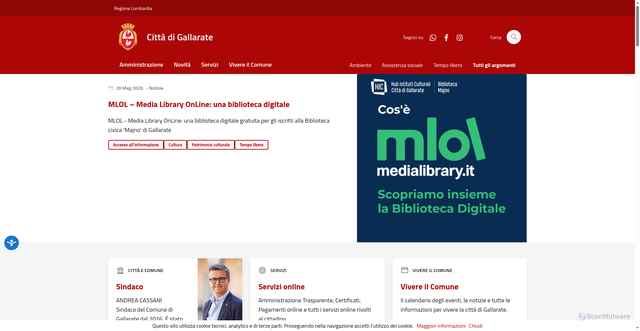 Security scan screenshot of https://www.comune.gallarate.va.it