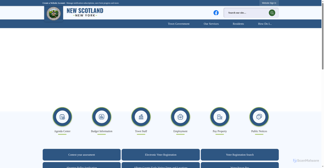 Security scan screenshot of https://townofnewscotland.gov/
