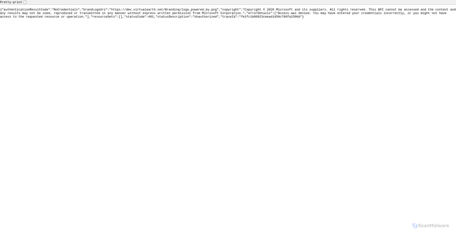 Security scan screenshot of https://ecn.dev.virtualearth.net
