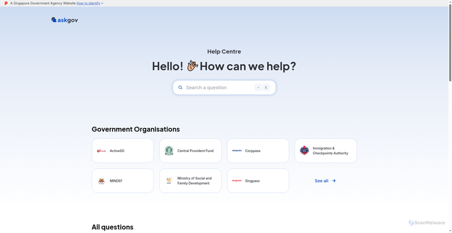 Security scan screenshot of https://ask.gov.sg