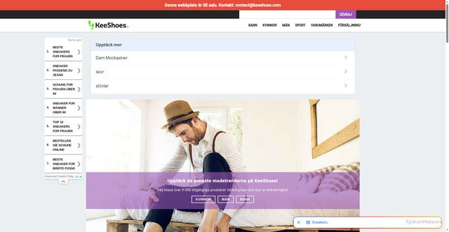 Security scan screenshot of https://keeshoes.se