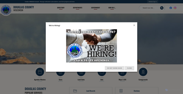 Security scan screenshot of https://douglascountywi.gov/