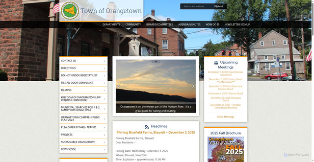 Security scan screenshot of https://www.orangetown.com/