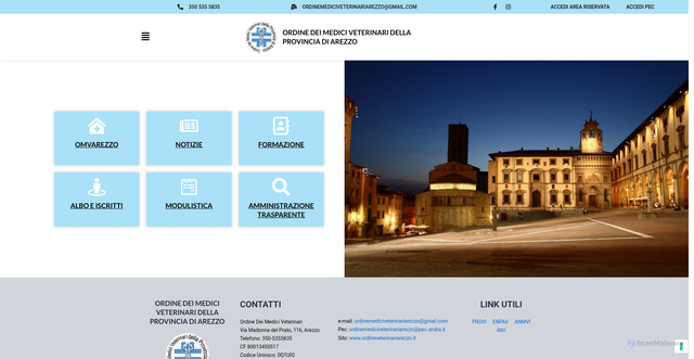 Security scan screenshot of https://www.ordineveterinariarezzo.it
