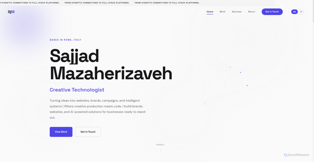 Security scan screenshot of http://sajjadmazaherizaveh.com/