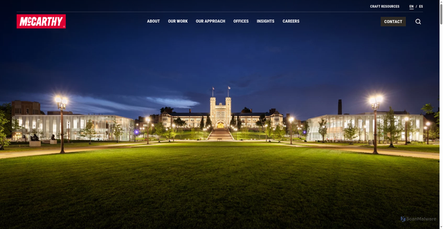 Security scan screenshot of https://www.mccarthy.com/projects/washington-university-east-end-transformation-of-danforth-campus
