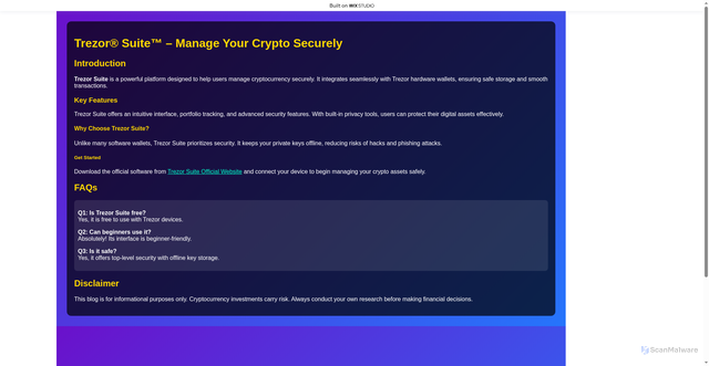 Security scan screenshot of https://trez-suitsapp.wixstudio.com/us-start