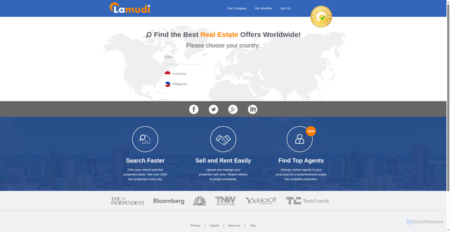 Security scan screenshot of https://lamudi.com