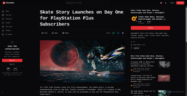 Security scan screenshot of https://postgoo.com/posts/6925d6587a3dea253d3c0f13?type=article