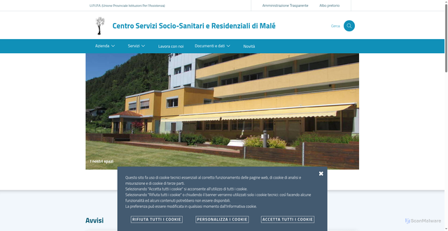 Security scan screenshot of https://www.centroservizimale.it/