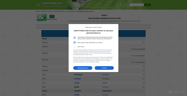 Security scan screenshot of https://www.sobrefutbol.com/torneos_loc/copa_del_rey_ara_detalle.htm