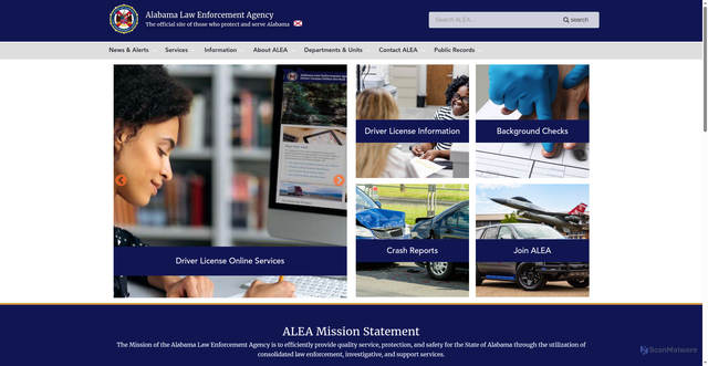 Security scan screenshot of https://www.alea.gov/