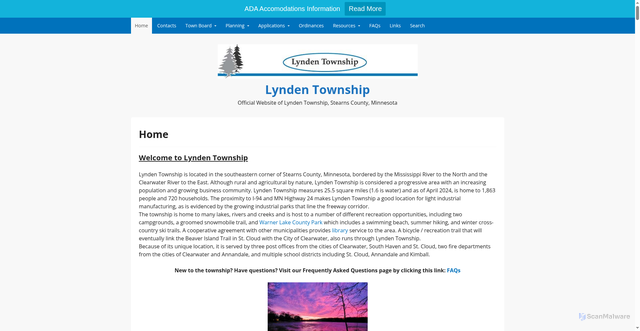 Security scan screenshot of https://www.lyndenmn.gov/