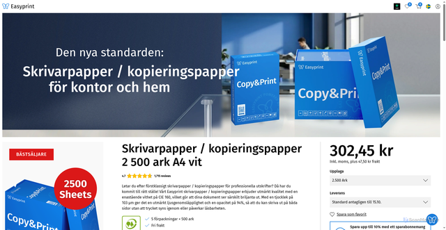 Security scan screenshot of https://easyprinter.se