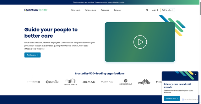 Security scan screenshot of https://quantum-health.com