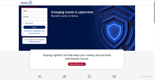Security scan screenshot of http://www.merrill-edge.vercel.app/