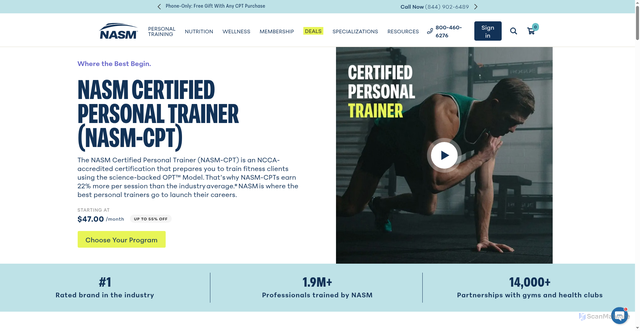 Security scan screenshot of https://www.nasm.org/products/become-a-personal-trainer?srsltid=AU7gw4UQCeY5EPd2b16Cpyup1DGGdKKqy7dHDJf1k4CONfmPNYR-37_X