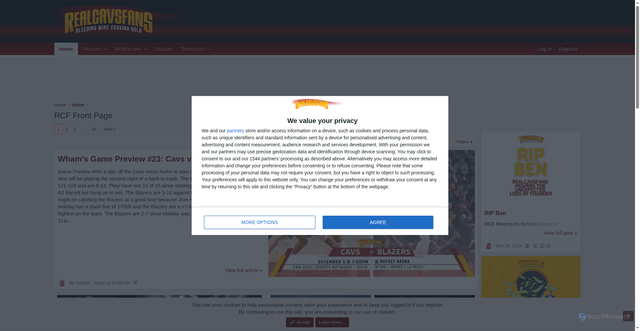 Security scan screenshot of https://realcavsfans.com/index.php?threads%2Fwhams-game-preview-cavs-vs-trail-blazers.52378%2F=