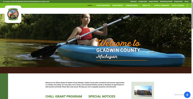 Security scan screenshot of https://gladwincounty-mi.gov/