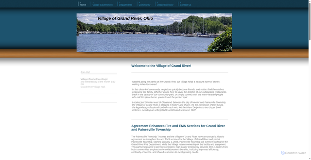 Security scan screenshot of https://www.grandriverohio.gov/