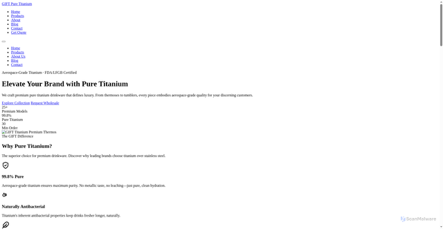 Security scan screenshot of https://cixiangift.pages.dev/products/products/titanium-thermos-daphne