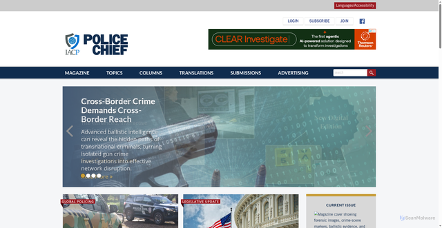 Security scan screenshot of http://policechiefonline.com/