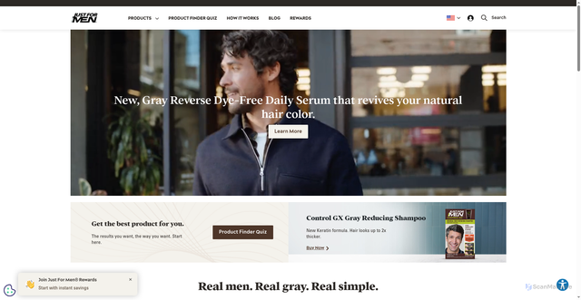 Security scan screenshot of https://www.justformen.com