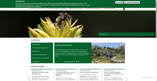 Security scan screenshot of https://www.sardegnaforeste.it/