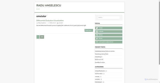 Security scan screenshot of https://hugo-raduangelescu.pages.dev/categories/emulator/page/3/