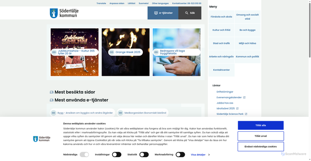 Security scan screenshot of https://www.sodertalje.se/