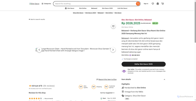 Security scan screenshot of https://manishgoelstocksindex.pages.dev/help/article/5307